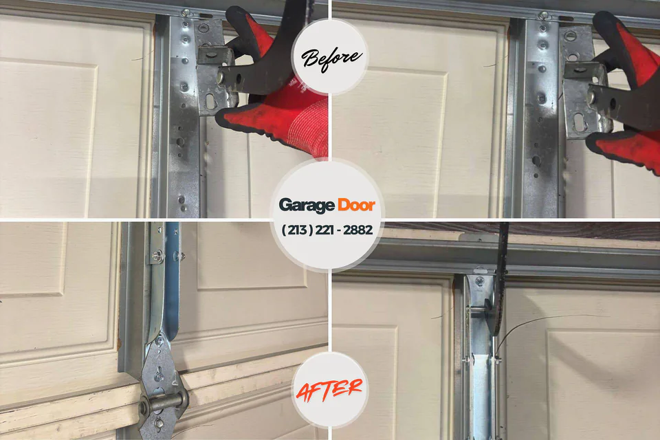 Before and after: garage door repair Millville, DE